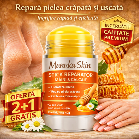 Manuka Skin - Puterea Mierii de Manuka pentru călcâie perfect netede și mâini intens hidratate